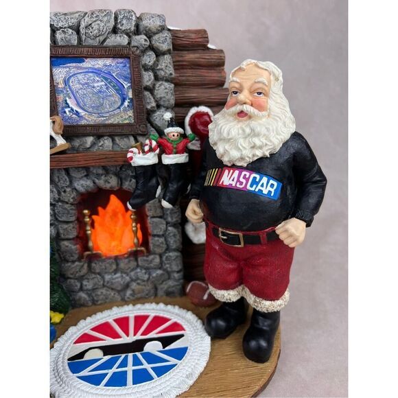 Vintage Christmas NASCAR Santa Figurine Lights Up Lowes Motor Speedway Charlotte - Picture 4 of 12